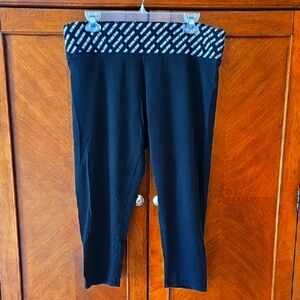 Victoria's Secret Black Leggings with Logo Waistband